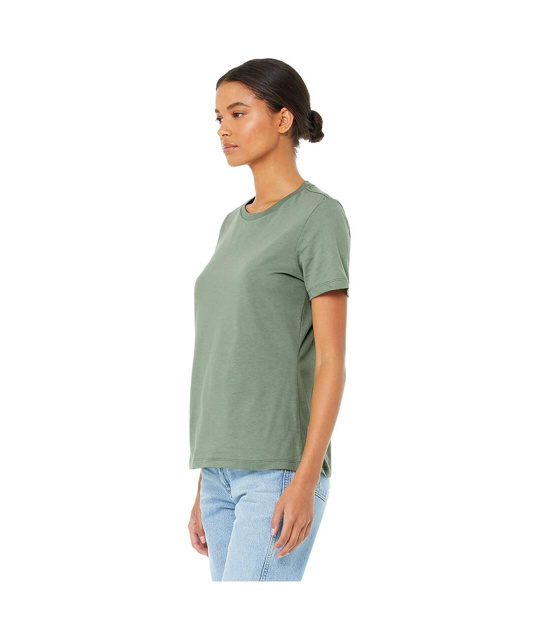 T-shirt femme vert de gris Bella + Canvas-4