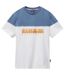 Mens Saturnia Geographic Crew Neck T-shirt White Blue Napapijri-1