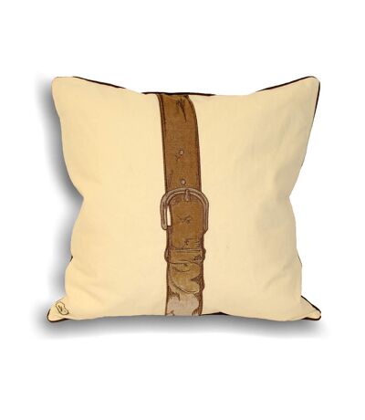 Polo strap cushion cover 18 x 18 inch cream Riva Home