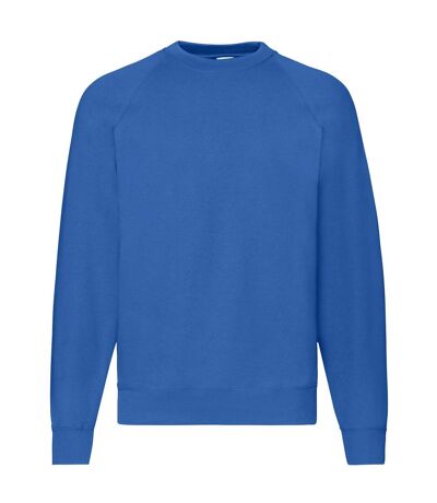 Mens classic 80/20 raglan sweatshirt royal blue Fruit of the Loom