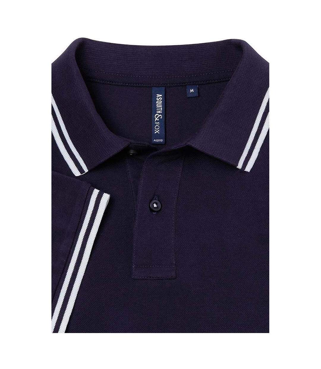 Polo homme bleu marine/blanc Asquith & Fox-2