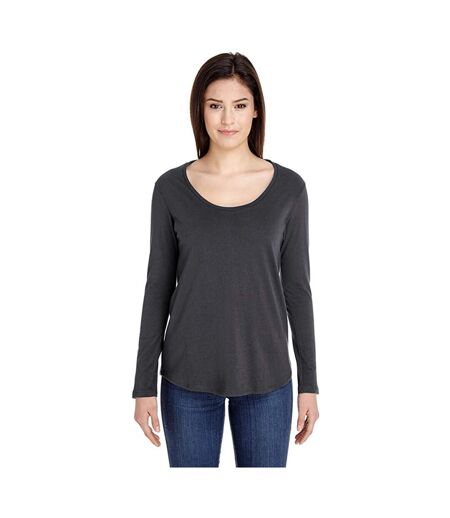 American Apparel Womens/Ladies Long Sleeve Ultra Wash T-Shirt (Coal) - UTRW4905