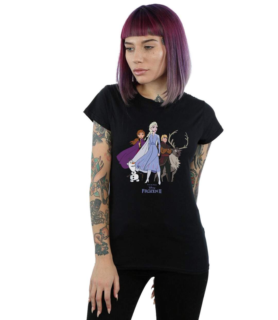 Disney T-shirt en coton Frozen 2 pour femmes/femmes (Noir) - UTBI21674-2