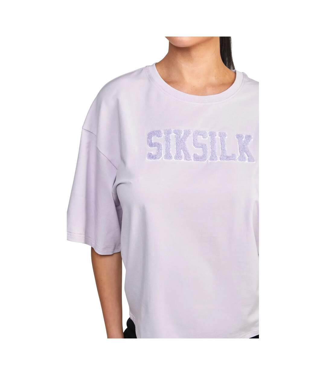 T-shirt court varsity femme violet SikSilk-4