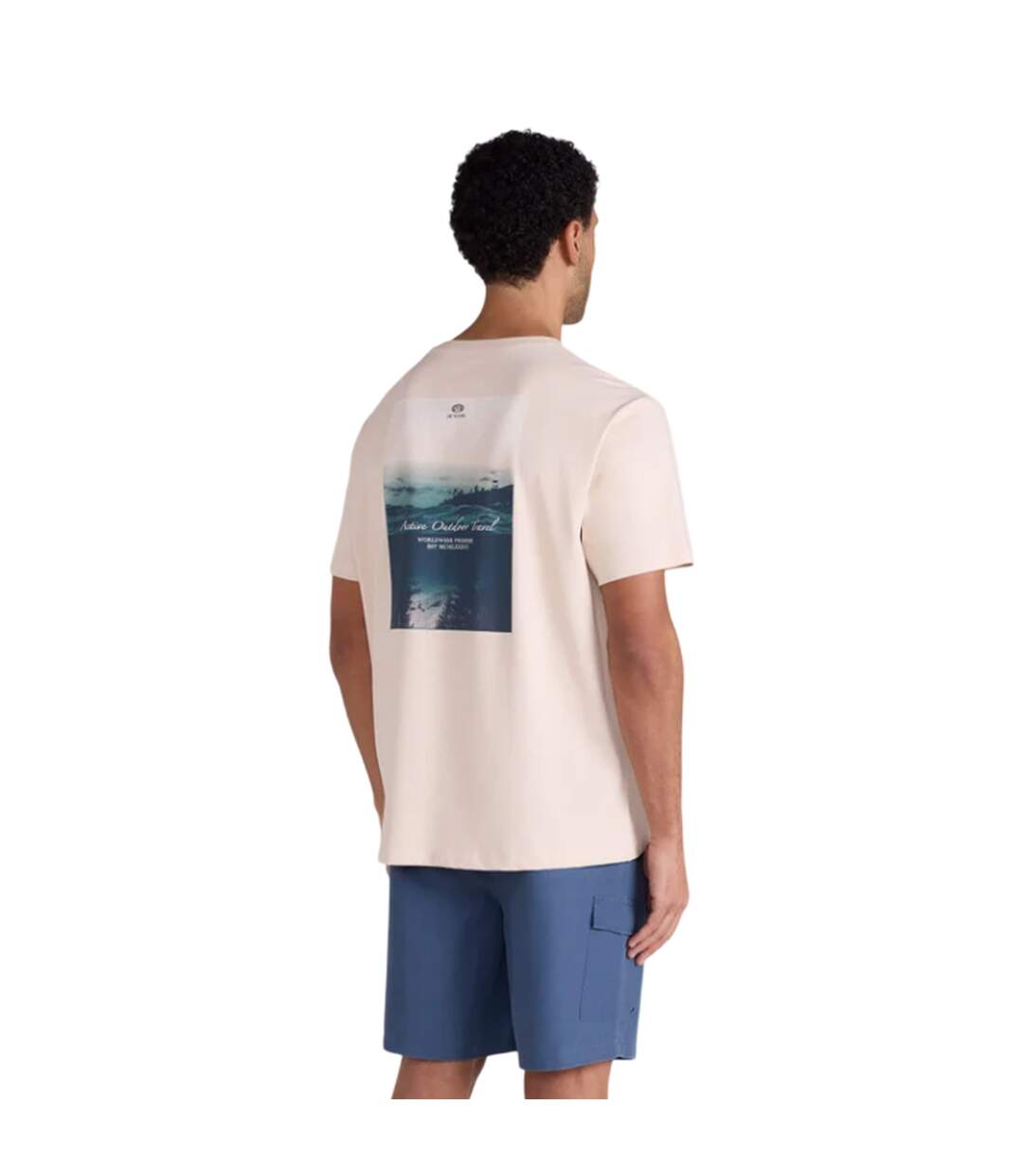 Mens Chase Graphic Relaxed Fit T-shirt Cream Mountain Warehouse-3