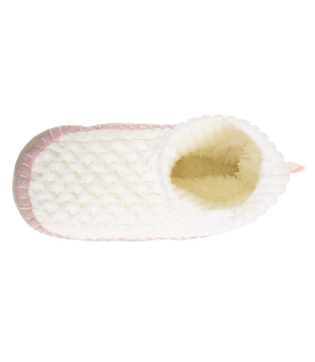 Isotoner Chaussettes d'intérieur femme maille torsadée, picots antidérapants-2