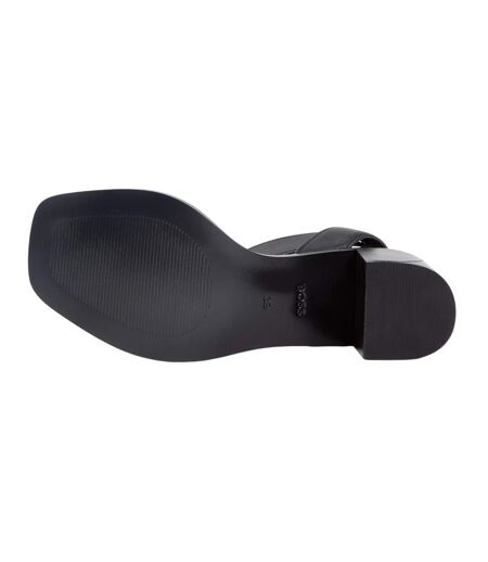 Womens/ladies Charlize Leather Block Heel Sandals Black Boss