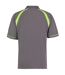 Kustom Kit Oak Hill Mens Short Sleeve Polo Shirt (Charcoal/ Lime)