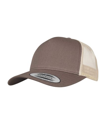 Flexfit Unisex Adult Two Tone 5 Panel Trucker Cap (Brown/Khaki) - UTRW9095