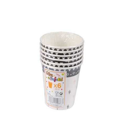 Lot de 6 Gobelets en Papier Ho'Lama 25cl Noir