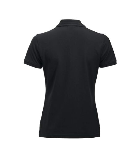 Womens/ladies Manhattan Polo Shirt Black Clique