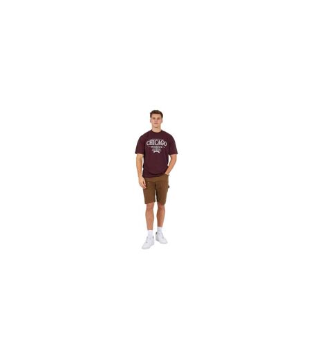 Mens Woven Carpenter Loose Fit Casual Shorts Brown Brave Soul