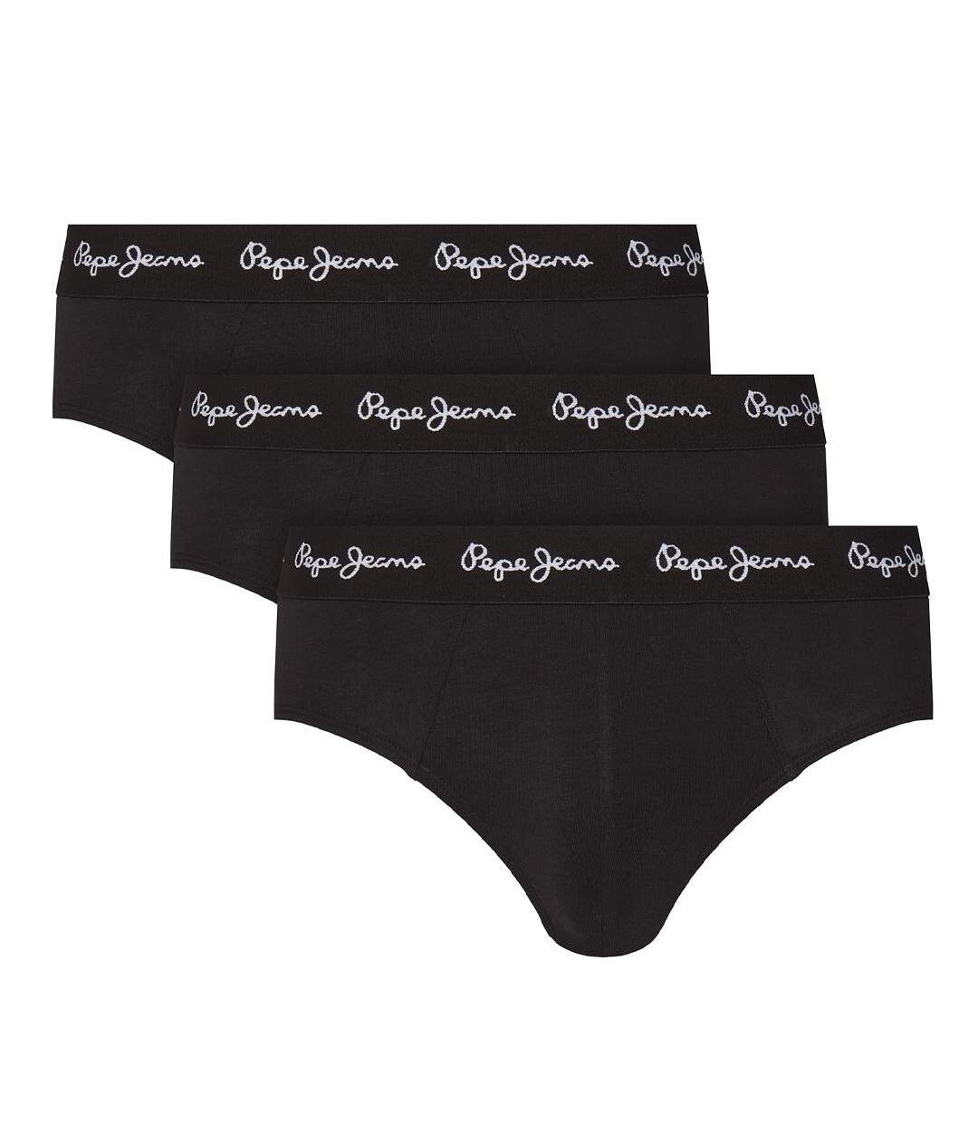 x3 slips noir homme pepe jeans pmu-1