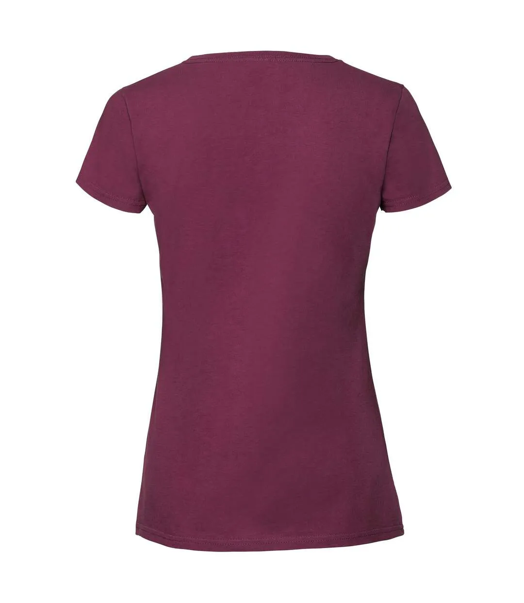 Womens/ladies Iconic 195 Premium Ringspun Cotton T-shirt Burgundy Fruit Of The Loom-2