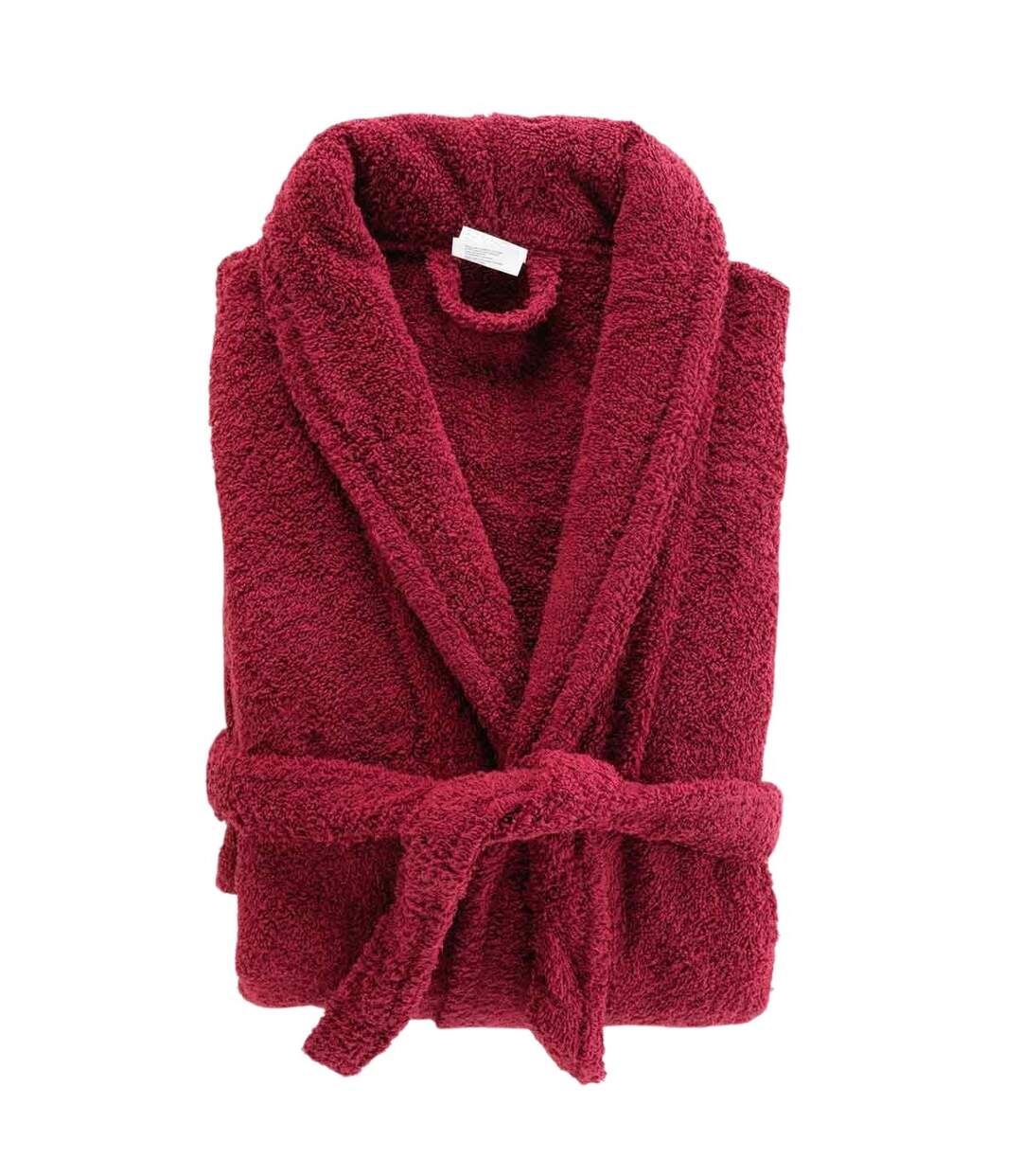 Peignoir Col Châle en Coton Tendresse Rubis-1