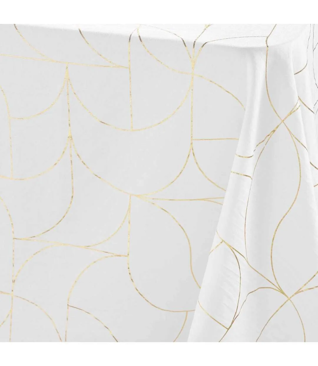Nappe Antitache Louxor 140x240cm Blanc & Or-2