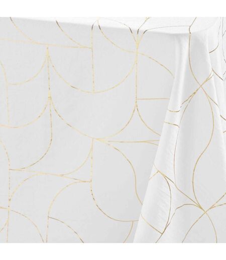 Nappe Antitache Louxor 140x240cm Blanc & Or