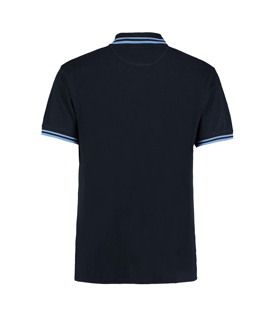 Kustom Kit Mens Tipped Piqué Short Sleeve Polo Shirt (Navy/Light Blue) - UTBC613-2