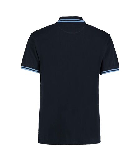 Kustom Kit Mens Tipped Piqué Short Sleeve Polo Shirt (Navy/Light Blue) - UTBC613