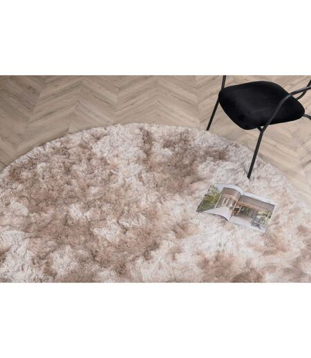 Tapis Déco Shaggy Rond Shiva 200cm Champagne