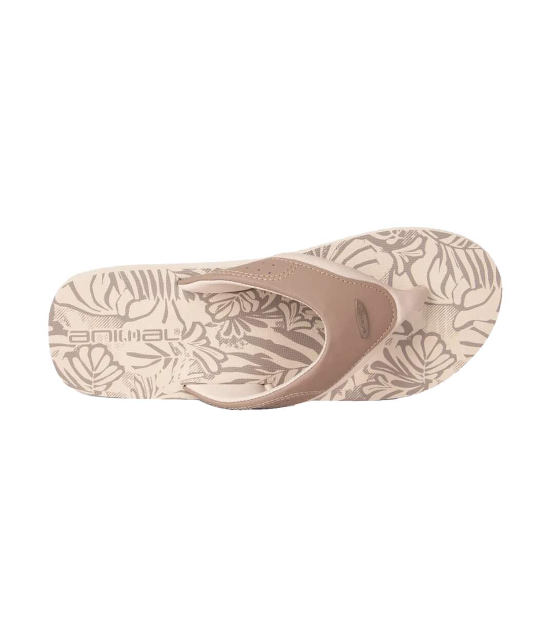 Mens Jekyl Leaves Flip Flops Beige Animal-2