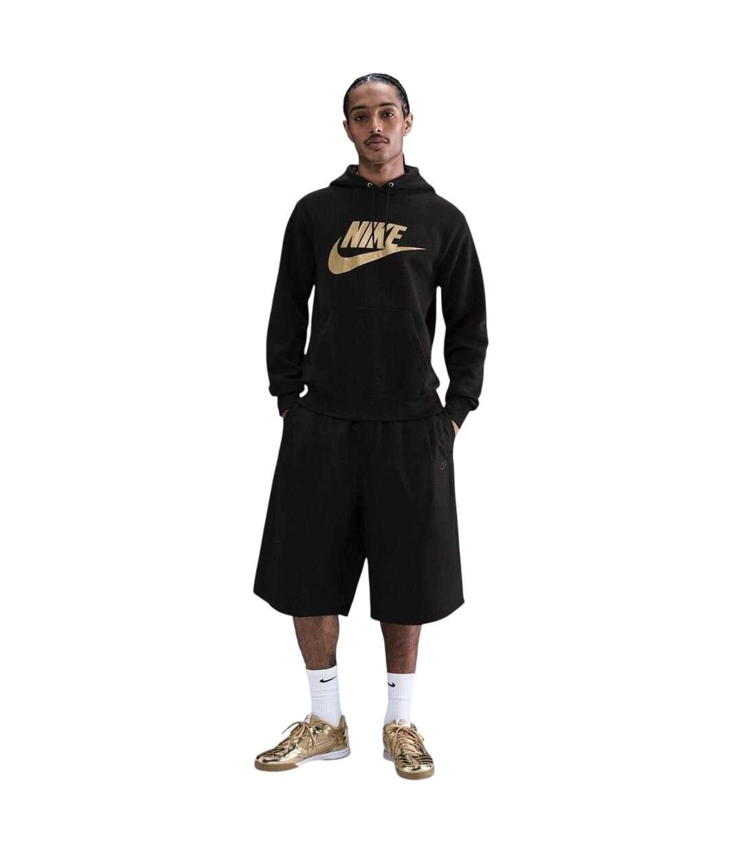 Mens Bold Hoodie Black Gold Nike-1