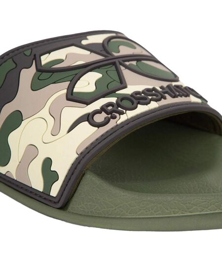 Mens Remorid Camo Sliders Green Crosshatch