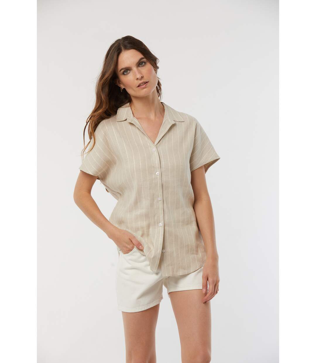 Chemise sans manches lin regular DILEA