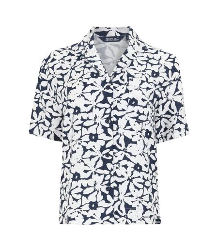 Chemisier Motif/style Floral Salise Femme Bleu Marine Blanc Regatta
