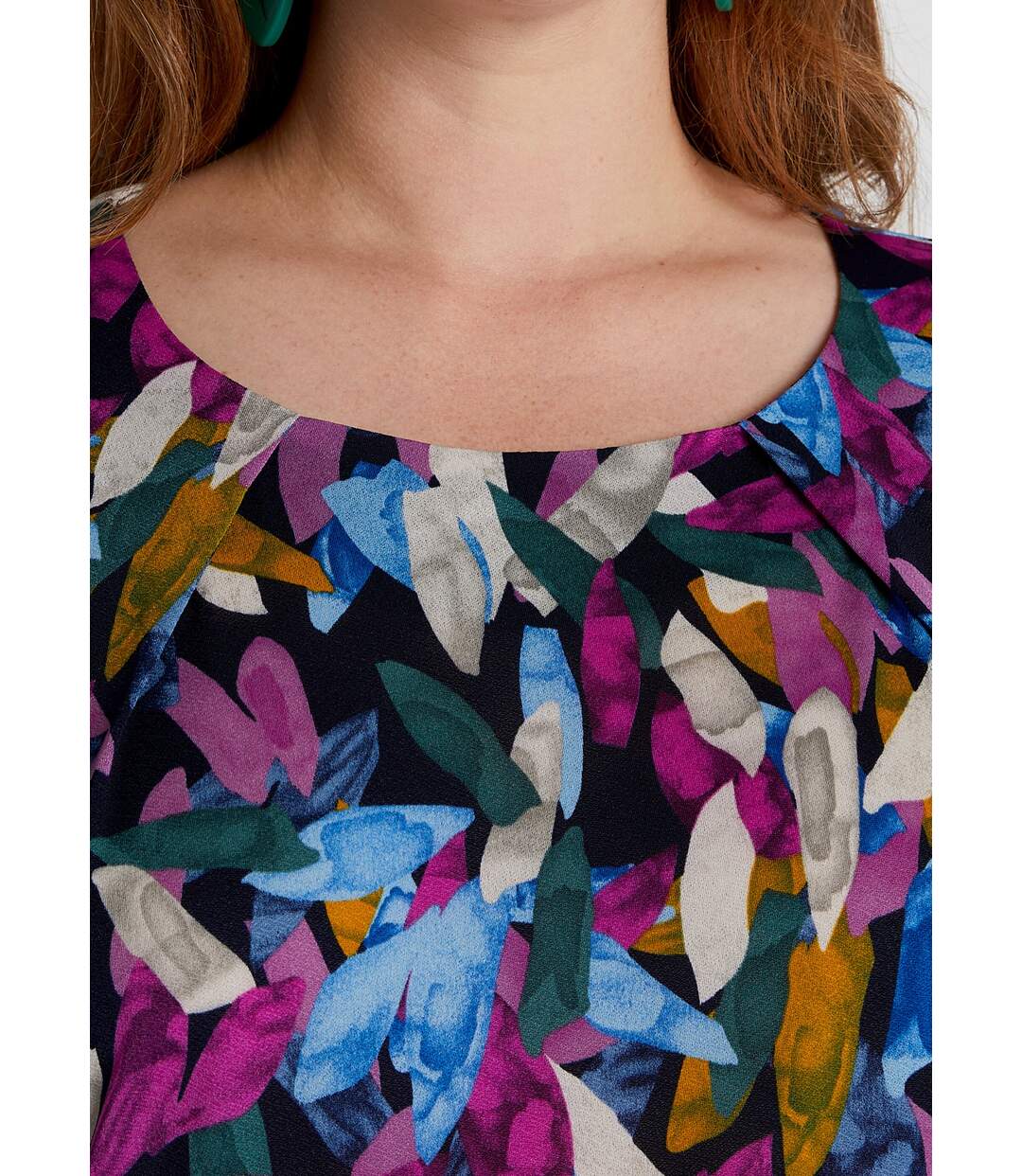 T-shirt tunique blousant manches 3/4-4