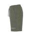 Mens Fleece Logo Sweat Shorts Military Green Aquascutum-4