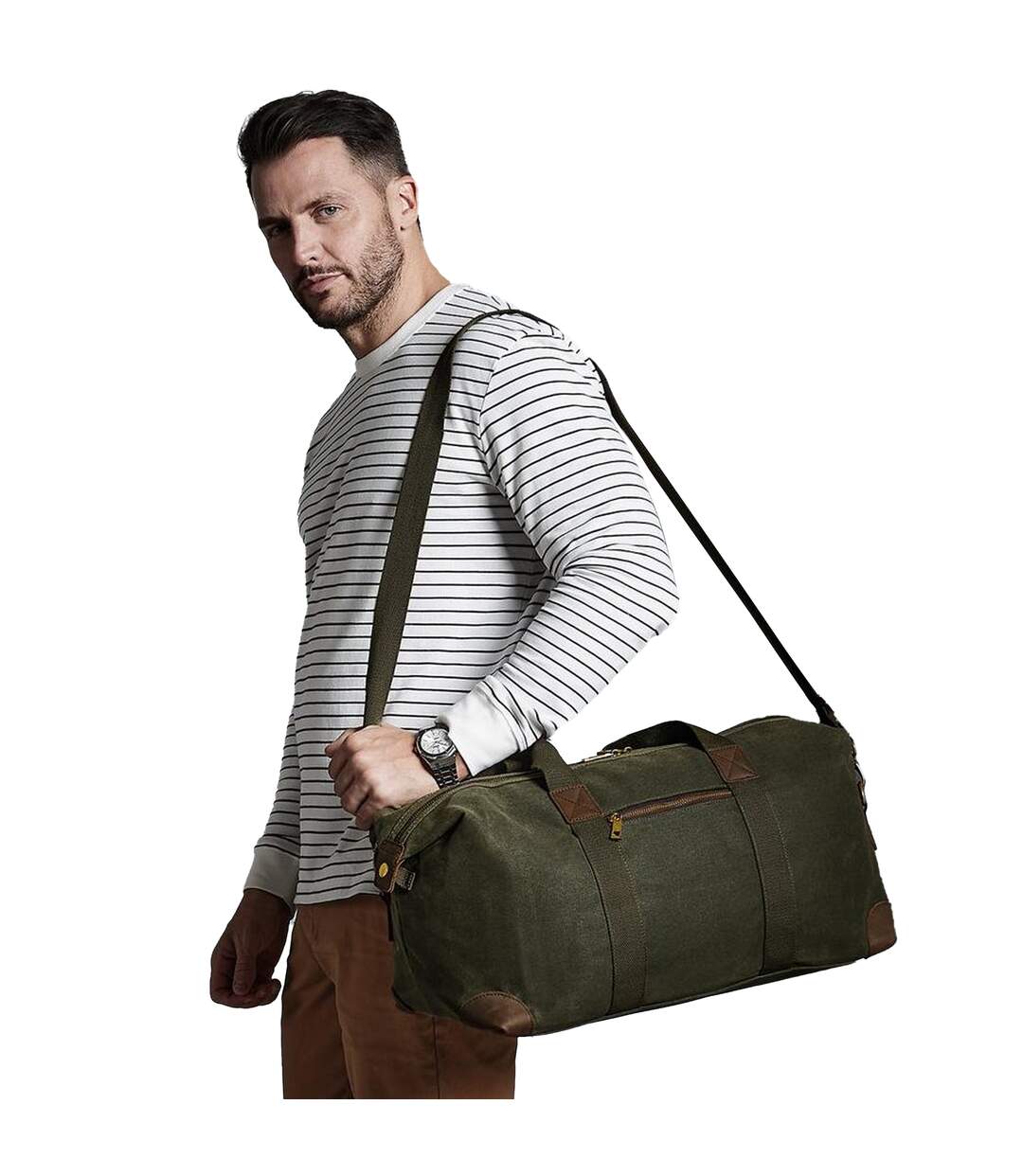 Sac de sport heritage taille unique vert kaki Quadra-2