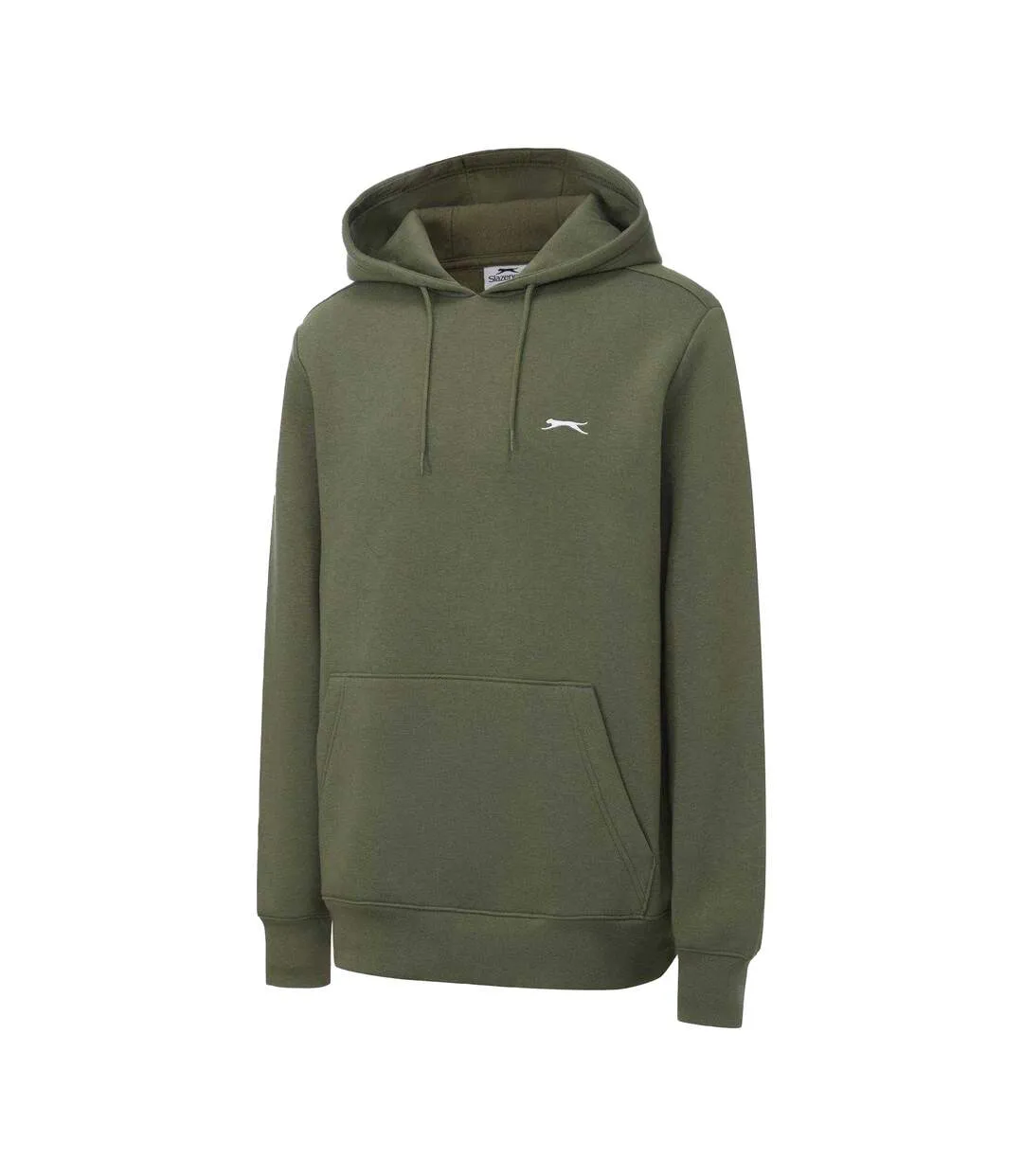 Sweat À Capuche Motif/style Logo Brodé Homme Vert Kaki Slazenger-3