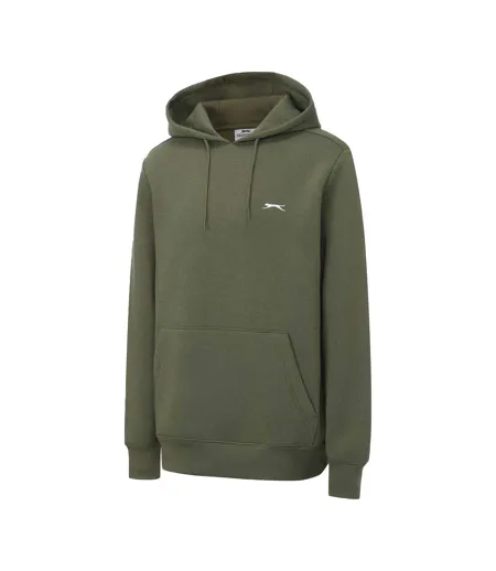 Sweat À Capuche Motif/style Logo Brodé Homme Vert Kaki Slazenger
