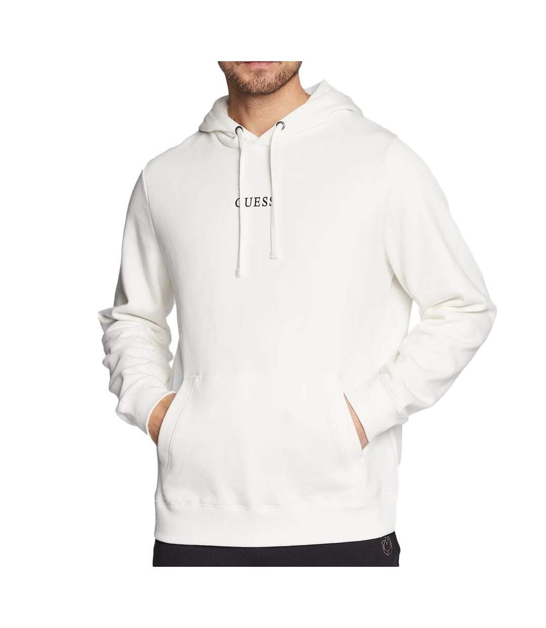 Sweat à capuche blanc homme guess roy-1
