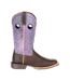 Womens/ladies Lady Rebel Pro Full Grain Leather Cowboy Boots Dark Earth Amethyst Durango-4