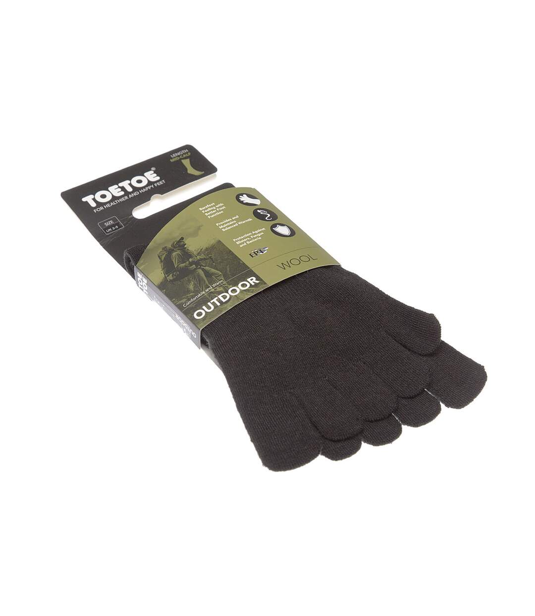 TOETOE - Unisex Outdoor Wool Mid Calf Toe Socks-3