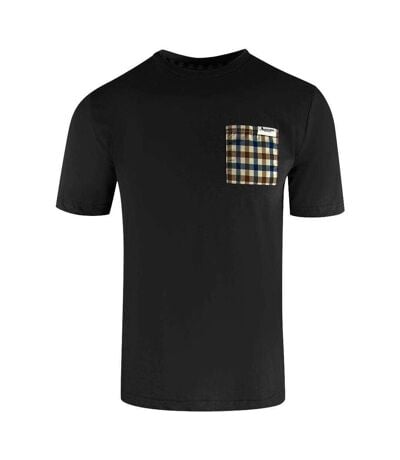T-shirt Sport Motif À Carreaux Homme Noir Aquascutum