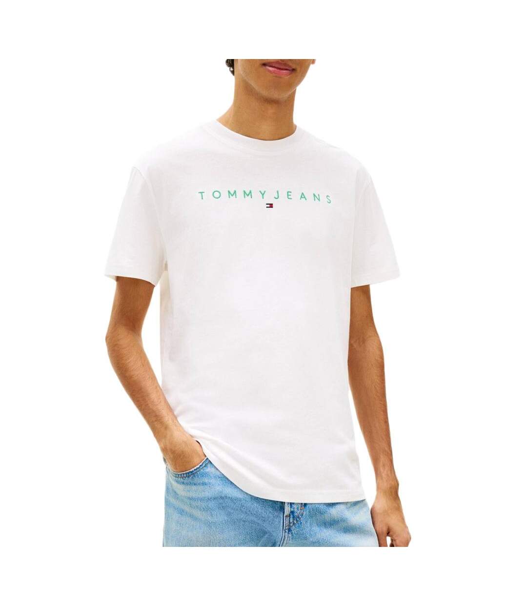 T-Shirt blanc homme tommy hilfiger reg linearss-1