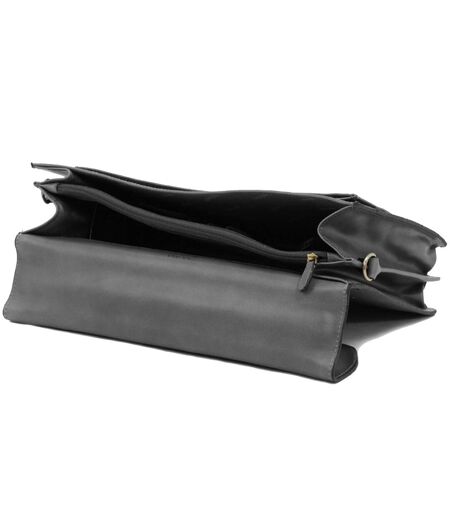 Katana - Cartable en cuir 2 soufflets - noir - 6636