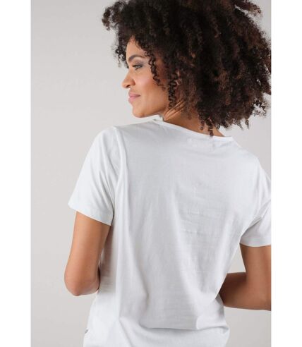 T-shirt à col rond en coton pour femme