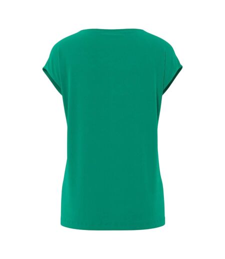 Womens/ladies Pckamala Knitted V Neck T-shirt Pepper Green Pieces
