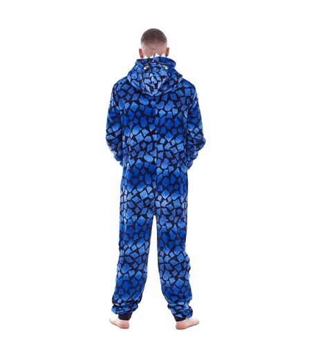 Mens Raptor Fleece Jumpsuit Blue Black Keanu