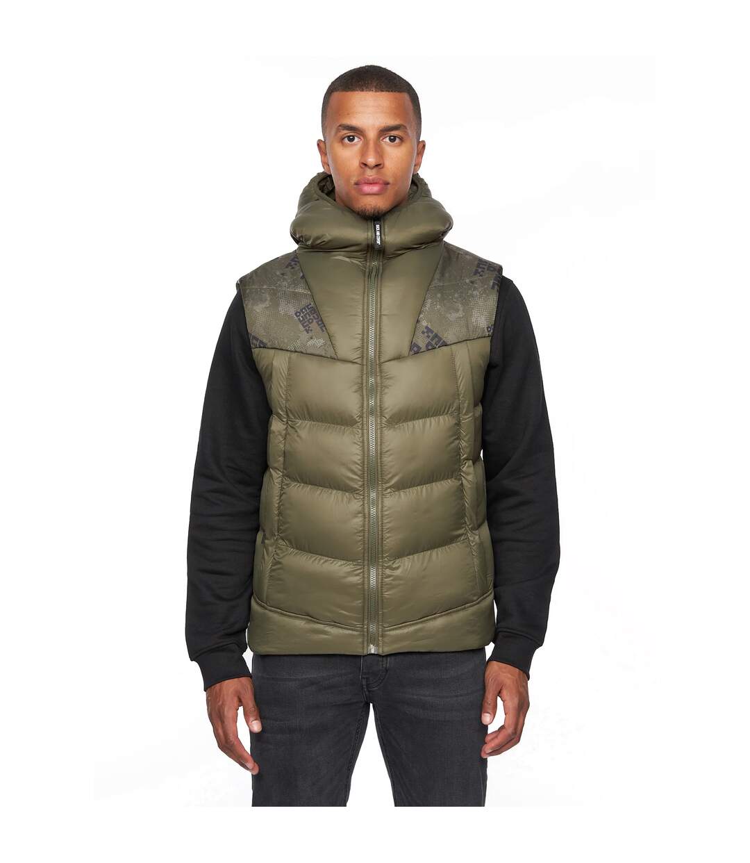 Veste sans manches rierson homme olive foncée Duck and Cover-1