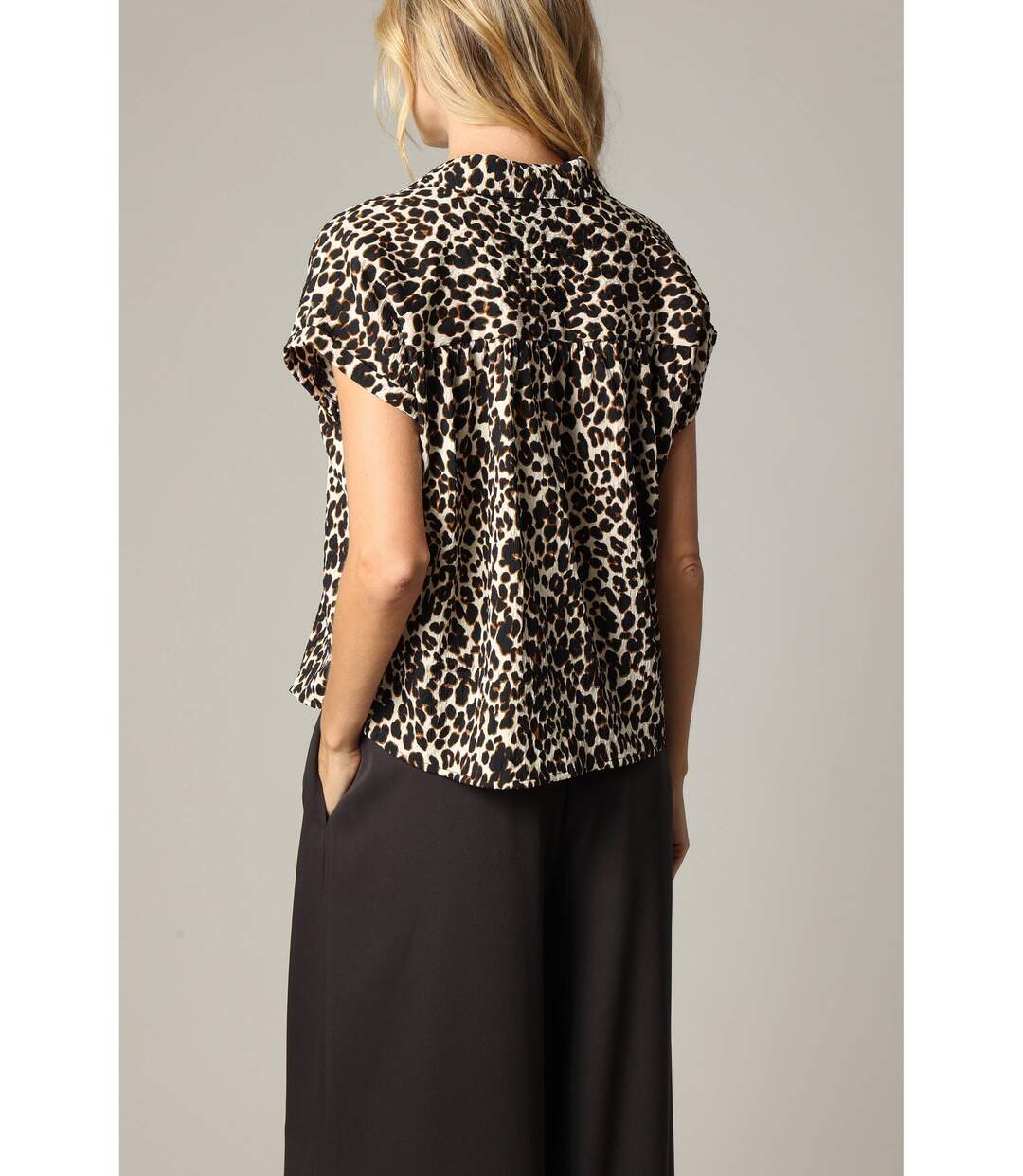 Blouse ALIZIA 100% polyester à la coupe droite avec imprimé ALIZIA-3