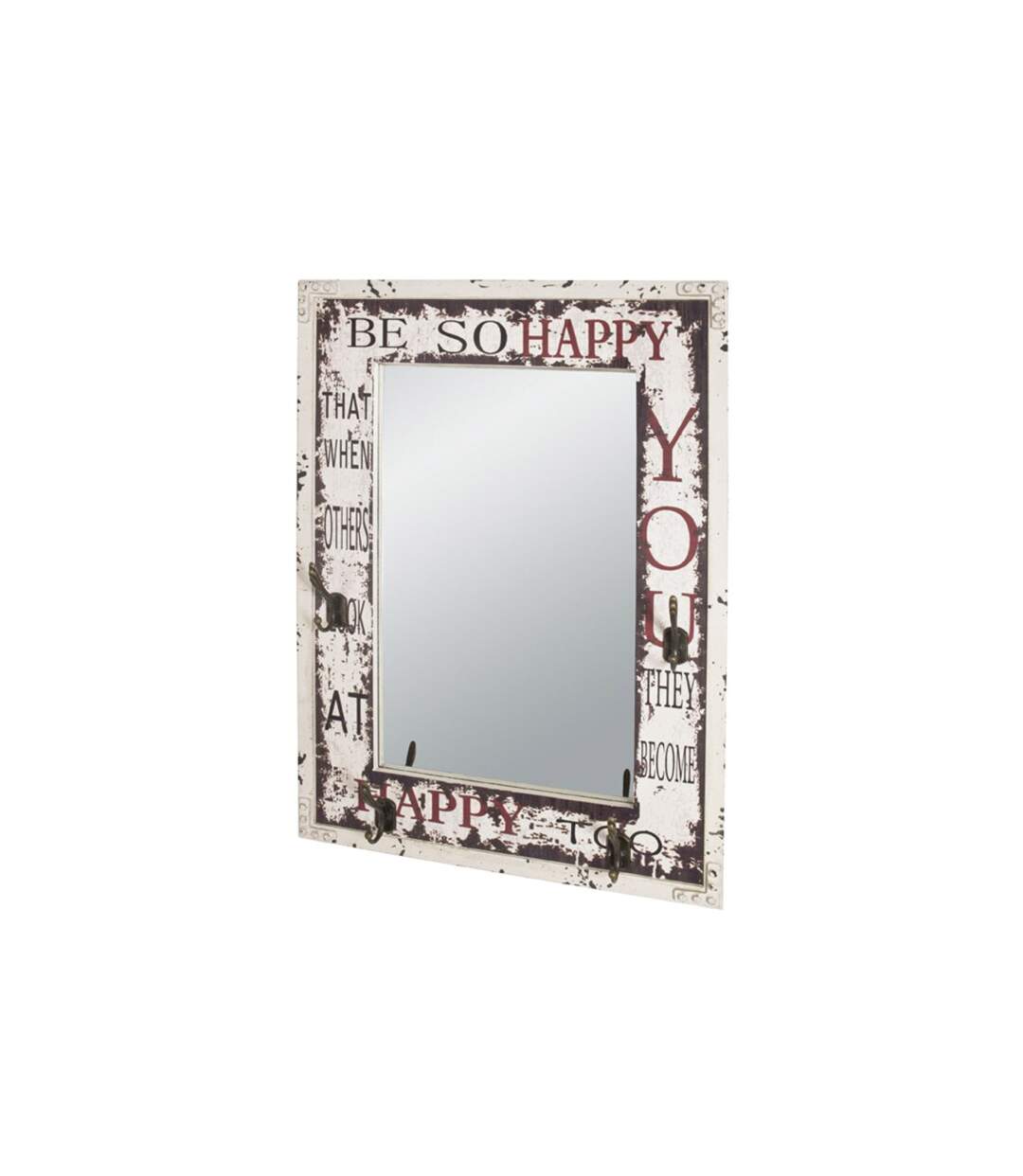 Patère Murale & Miroir You 75cm Blanc-1