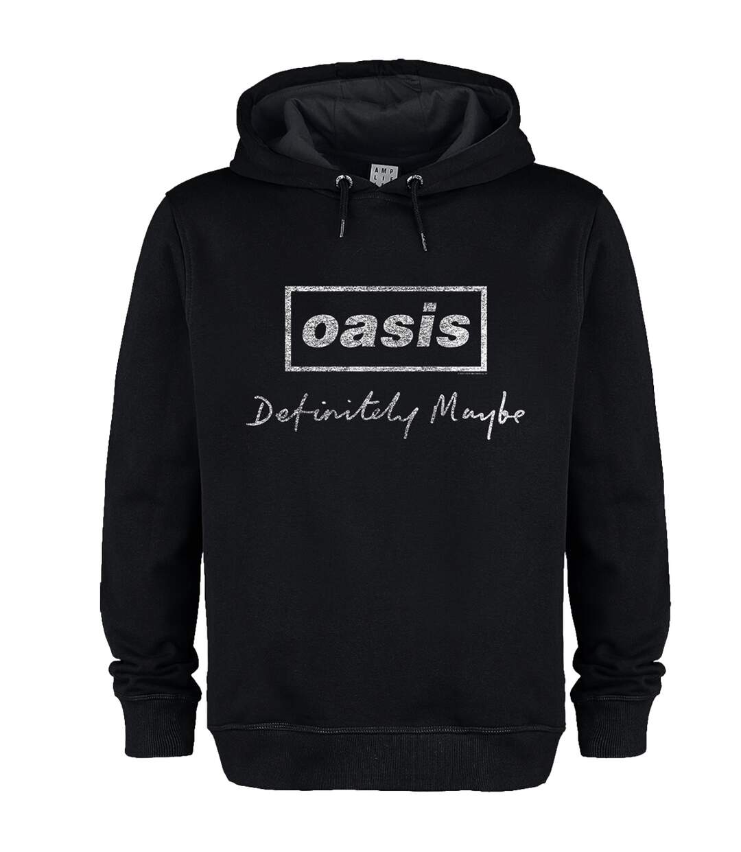 Unisex Adult Definitely Maybe Distressed Oasis Hoodie Black Amplified-1
