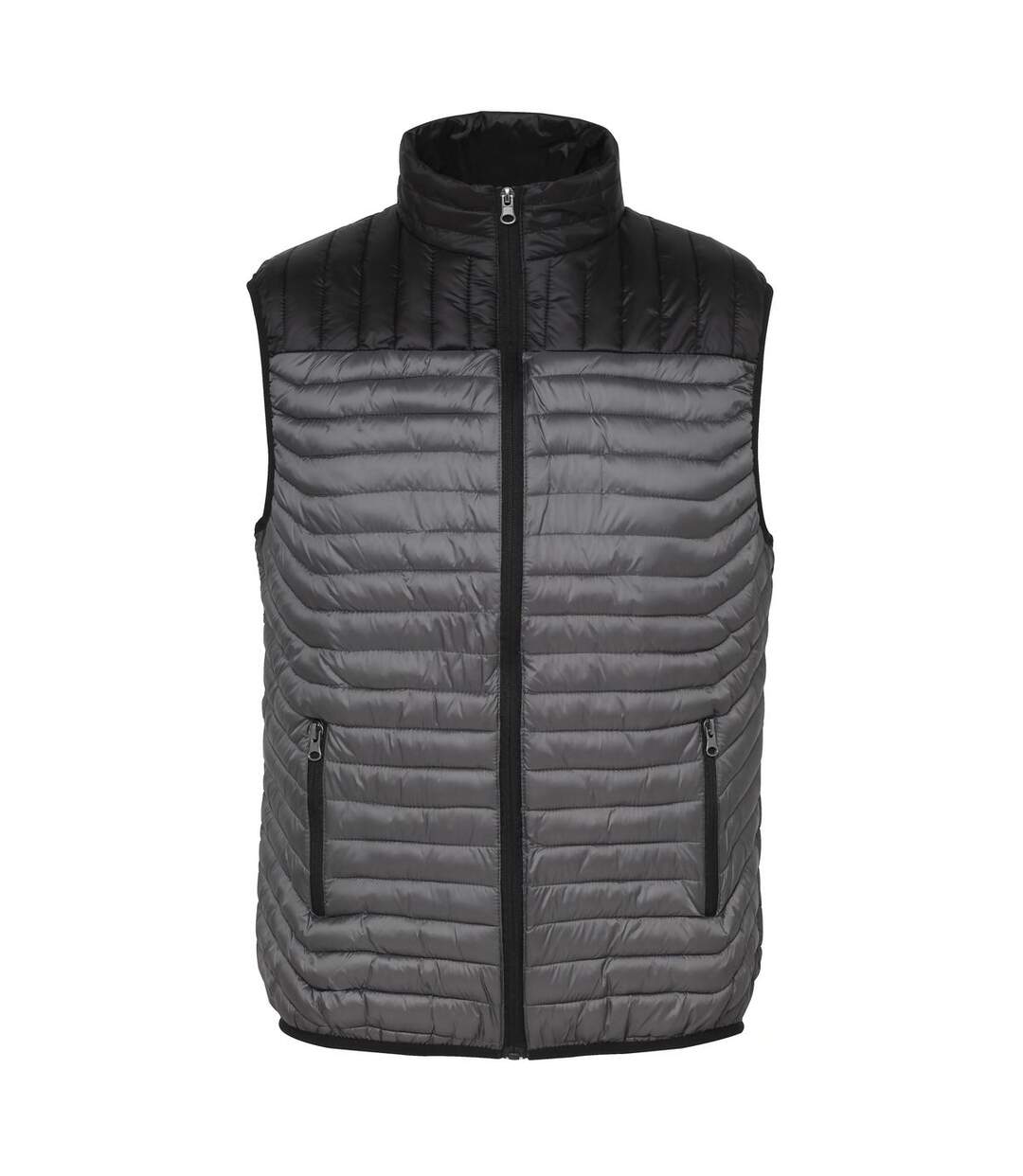 Doudoune gilet bicolore sans manches pour homme - TS028 - gris et noir-1