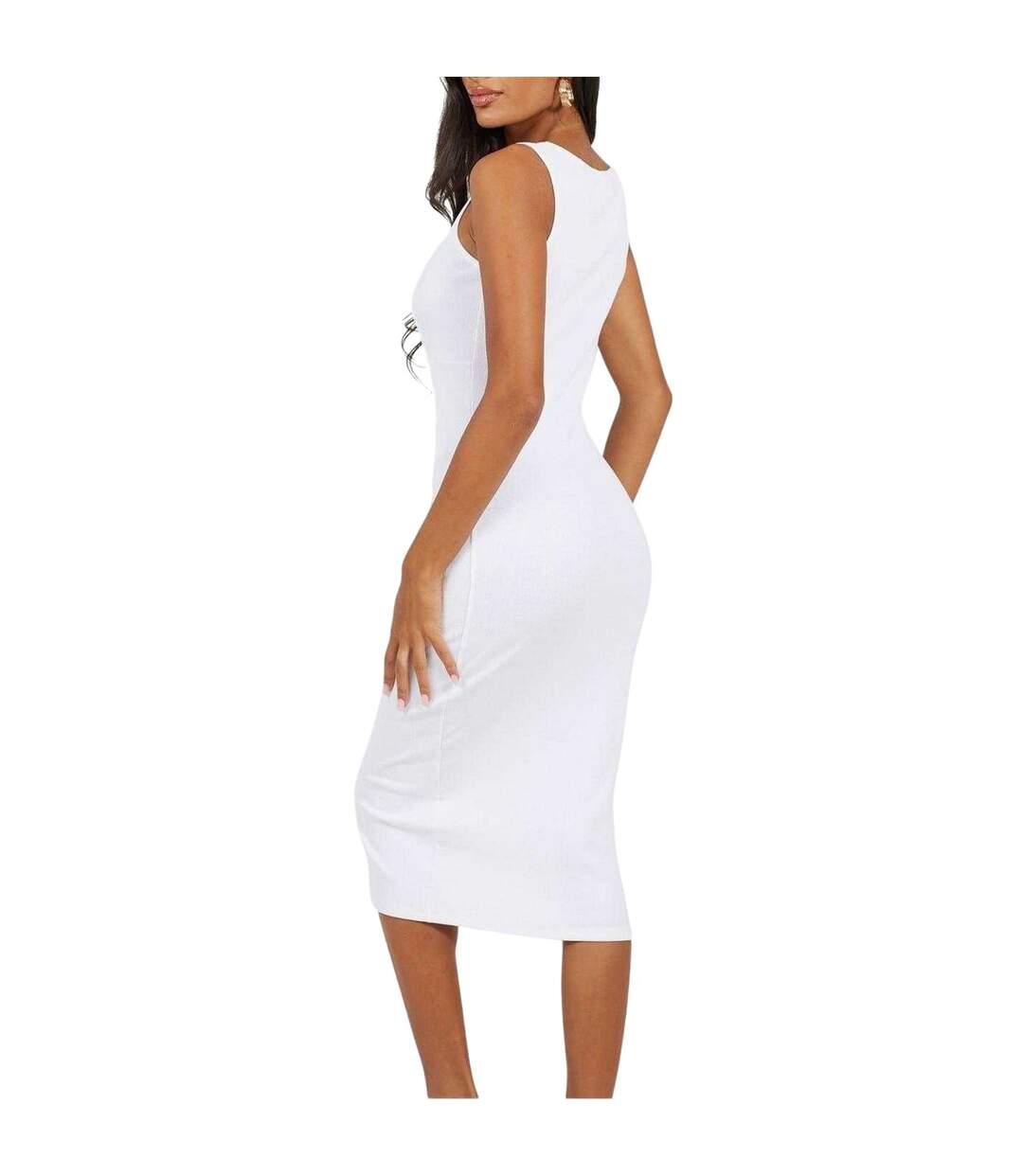 Womens/ladies Bodycon Midi Dress White Brave Soul-3