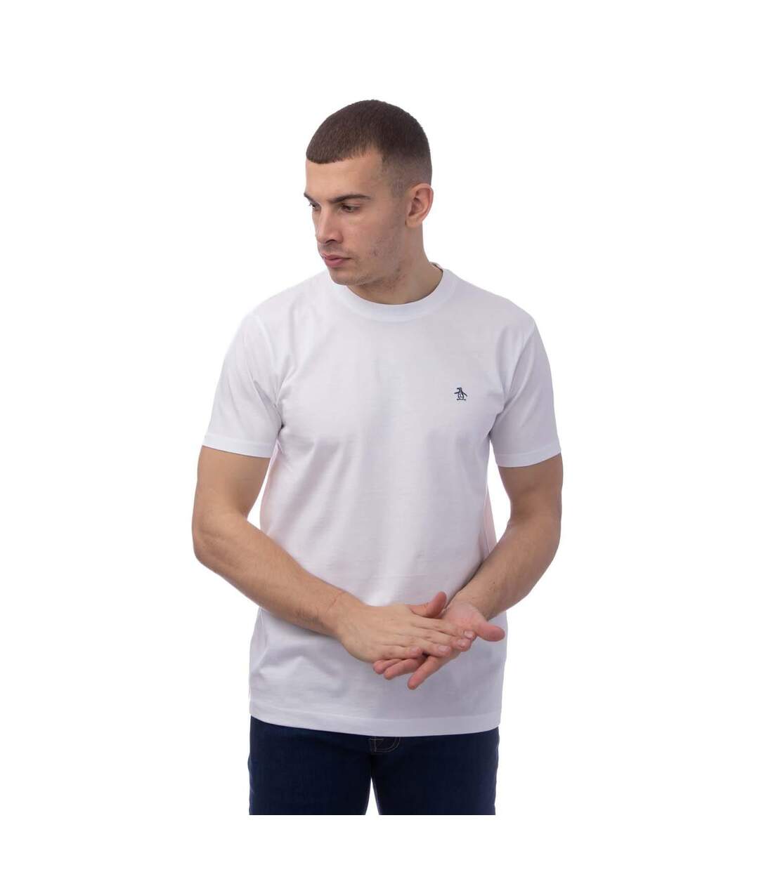 T-shirt pin point homme blanc Original Penguin-1